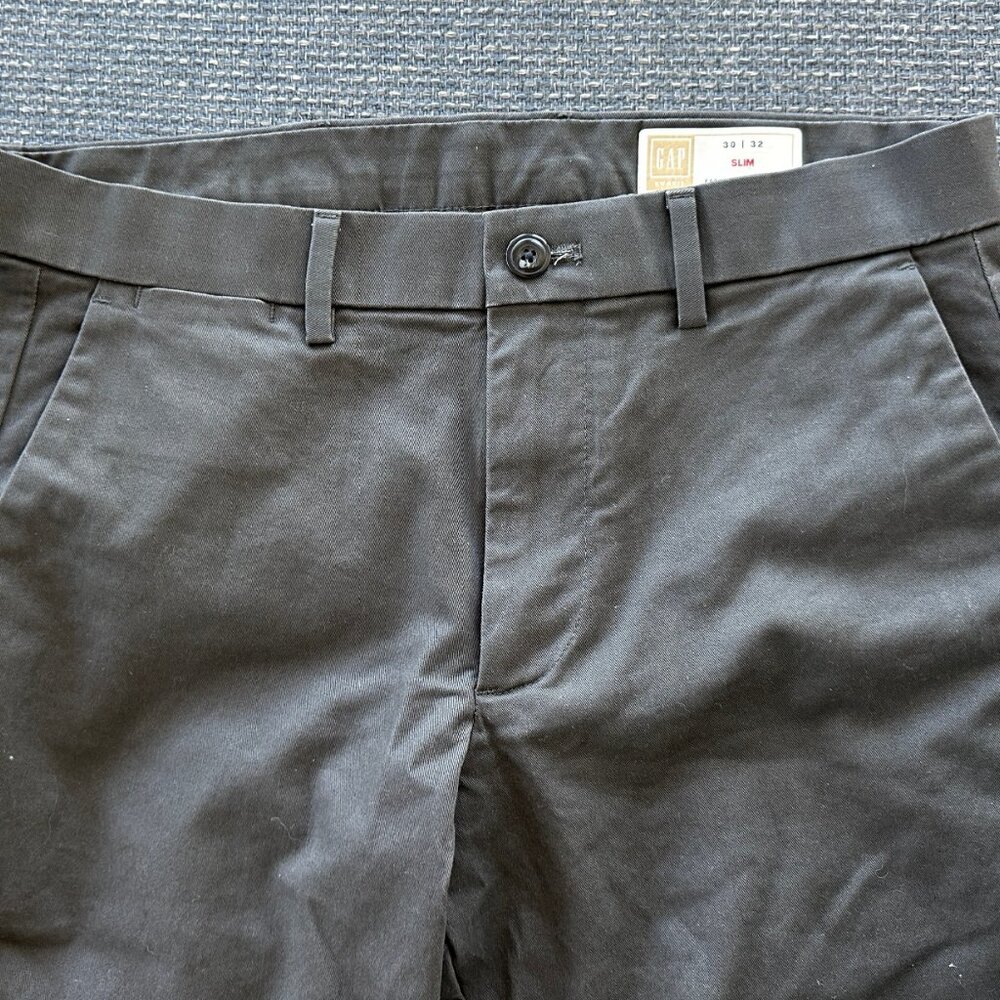 Gap Dark Grey Khaki Men's Slim 30x32 Pants - Picture 2 of 4